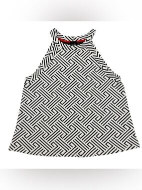 W5 by Anthropologie Black & White geometric A-line sleeveless top EUC size M